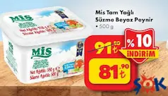 MİS TAM YAĞLI SÜZME BEYAZ PEYNİR 500 GR fiyat ve kampanya bilgisi